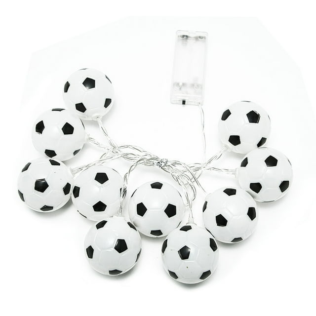 10 LED Football String Lights Indoor Football Outdoor Fairy Lights Garden Accessories Soccer Shaped Rope Lamp Football Home Decorations Lighting for Football World Celebration Bedroom Accessories