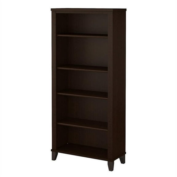 Bowery Hill Furniture 5 Shelf Bookcase in Mocha Cherry