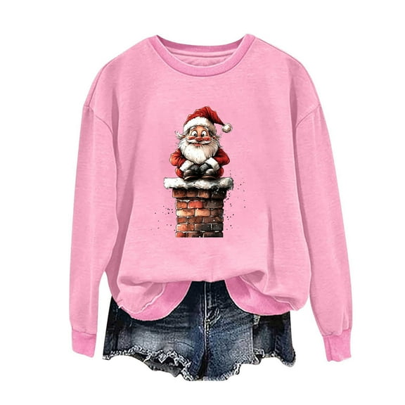 My Items Talove Long Sleeve Shirts for Women Funny Graphic Sweatshirt Women Fall Clothes Fall Outfits 2025 Fashion Womens Tops Long Sleeve Cotton Christmas Shirts