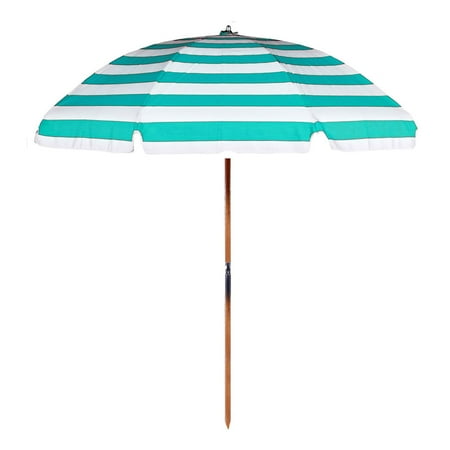 7 5 Ft Steel Commercial Grade Beach Umbrella With Ash Wood Pole Steel Commercial Grade Beach Umbrella With Ash Wood Pole Acrylic Fabric