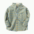 thumbnail image 2 of Xudanell Boys Plaid Shirts Checkered Top Coat Long Sleeve Shirts Baby Clothes Boy Outwear Mint Green 17-18 Years, 2 of 5