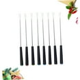 thumbnail image 4 of Topbathy 8PCS Stainless Steel Cheese Forks with Plastic Handles Fondue Forks for Outdoor Barbecue Kitchen Tool (Assorted Handle Colors), 4 of 6