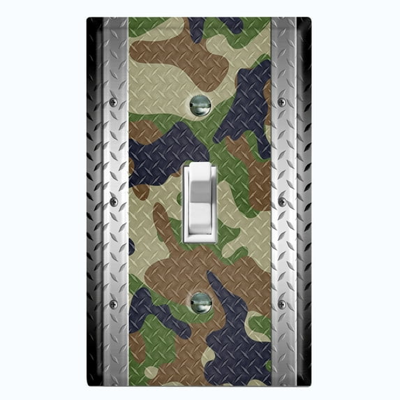 Metal Light Switch Plate Outlet Cover (Multi Camo 2 - Single Toggle)