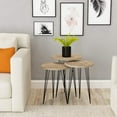 thumbnail image 3 of PAK HOME Set of 3 Pine Wood Grey Nesting End Tables Round Wood Stacking Coffee Side Accent Table with Metal Legs for Living Room, Home Office, Nightstands for Bedroom, 3 of 9