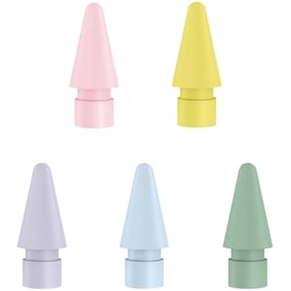 LinQingQ 5PCS Replacement Tips for iPad Pencil, Apple Pencil Tips 7 Color iPencil Nib Compatible with Apple Pencil 1st & 2nd Gen, Pink/Yellow/Purple/Blue/Green