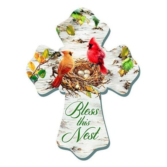 Glow Decor  6 x 8 in. Cardinals - Bless This Nest Wall Cross