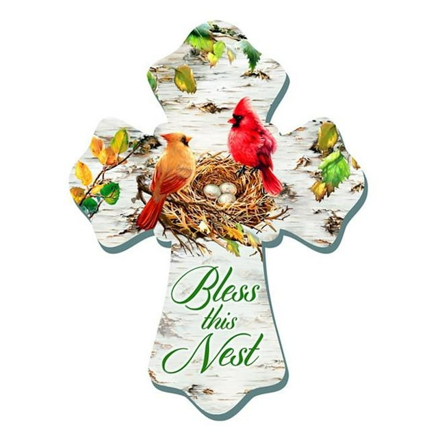 Glow Decor 6 x 8 in. Cardinals - Bless This Nest Wall Cross