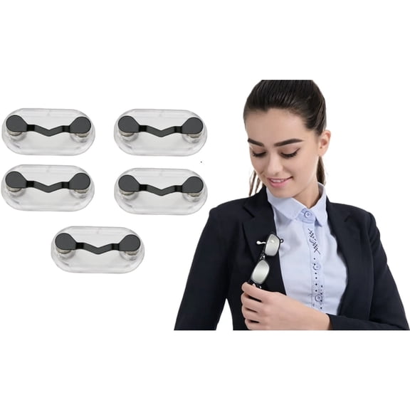 5Pcs Magnetic Eyeglass Holders, Sunglasses Glasses ID Badge Clip Holder Compact Lightweight for Car Desk