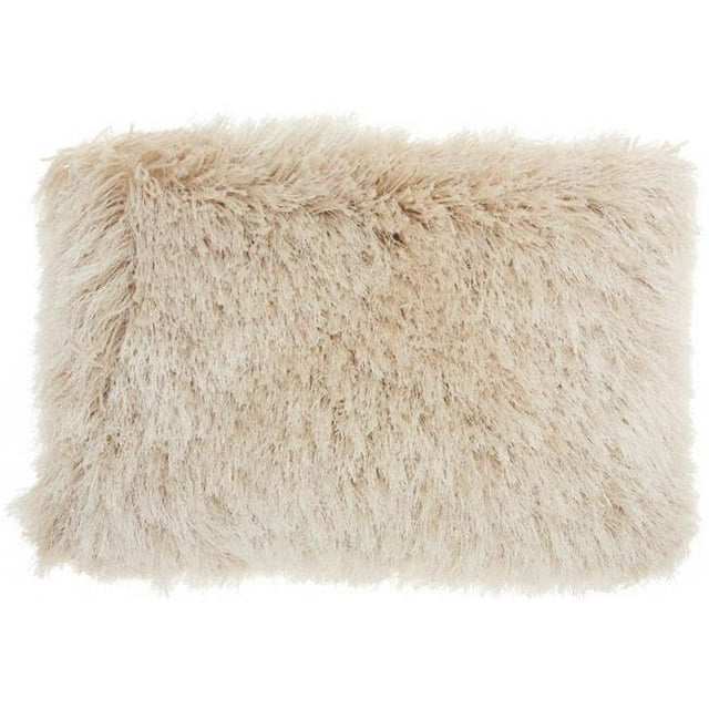 14 x 20 Po. Coussin Beige Super Shaggy