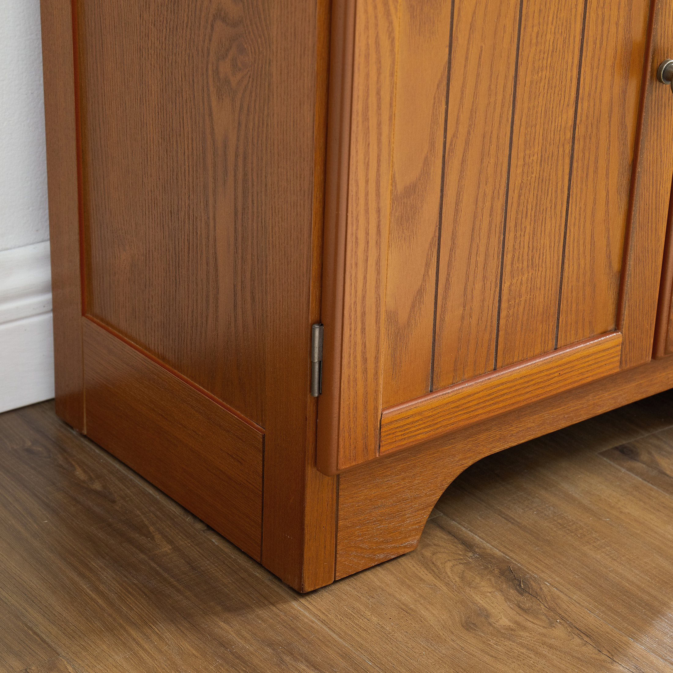 Noble House Vandal 72.4" Tall Storage Cabinet, 8-Door Freestanding Pantry Bookshelf with Shelves, Kitchen, Oak