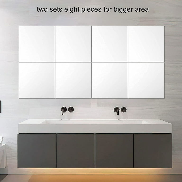BSHAPPLUS® 23.6x39.3 Flexible Mirror Sheets, Mirror Wall Stickers,Self  Adhesive Mirror Tiles Home Bathroom Bedroom Decor
