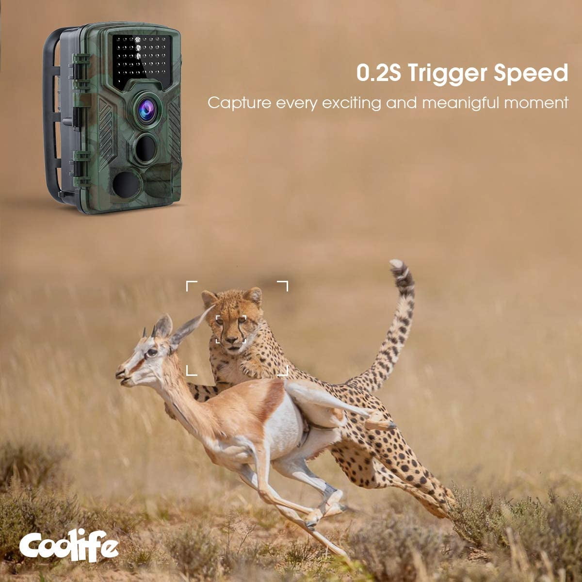 Coolife Trail Game Camera, 21MP 1080P Hunting Wildlife Camera with 3  Infrared Sensors 49Pcs IR LEDs Night Vision 0.2S Motion Activated IP67  Waterproof 