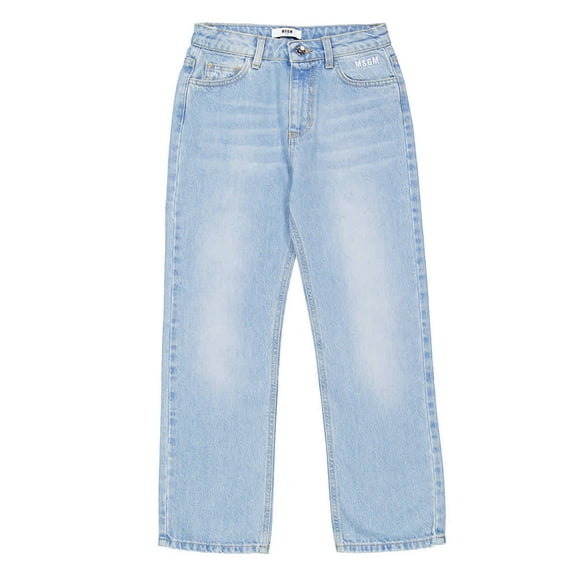 Msgm Boys Embroidered Logo Mid-Rise Denim Jeans, Size 10
