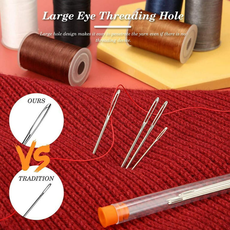 EXCEART 4 Sets Embroidery Suit Large- Eye Blunt Needles Embroidery Needles  Large Eye Sewing Needles Embroidery Thread Needle Self- Threading Sewing