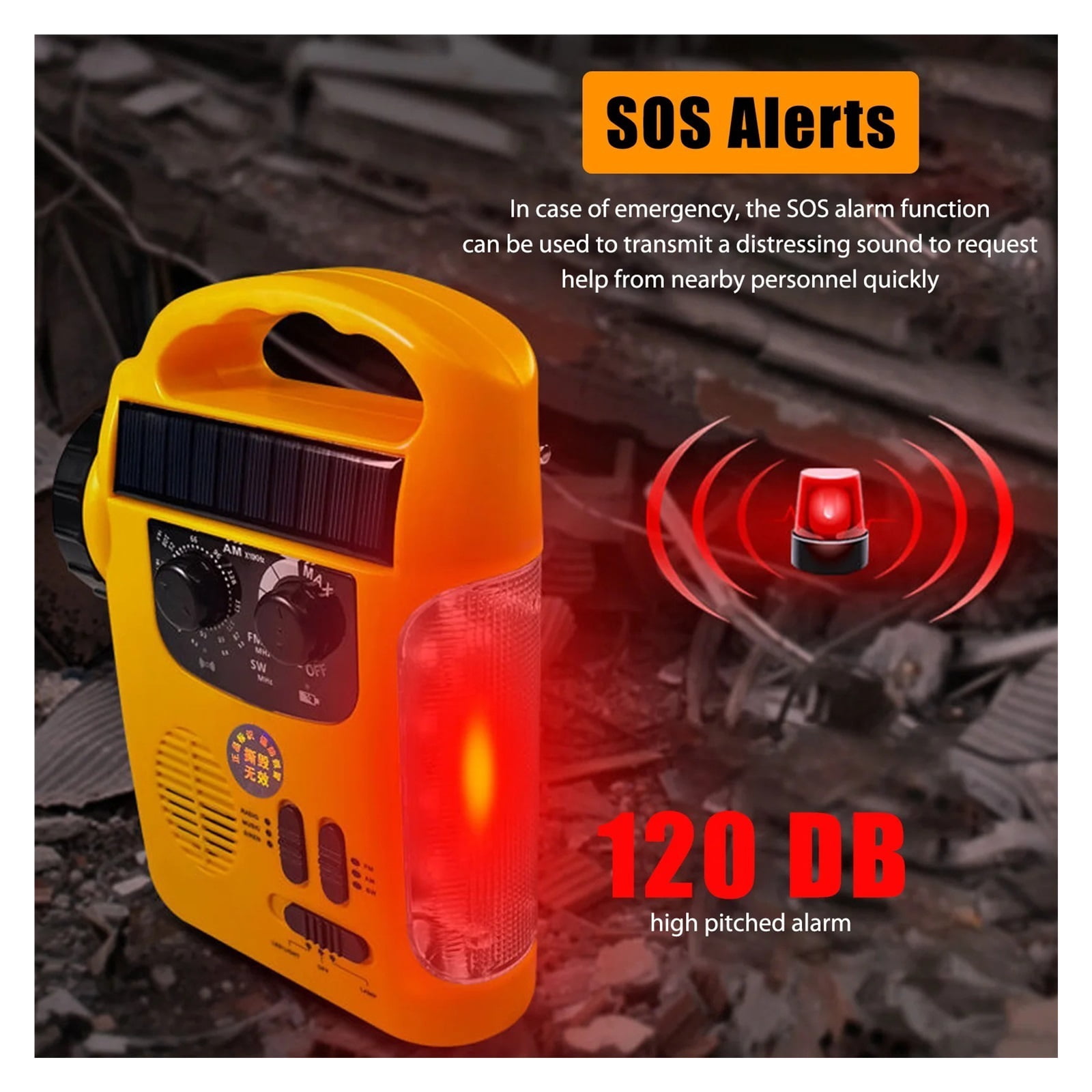 Multifunction Radio Hand Crank Solar USB FM/ AM Weather Radios Outdoor Emergency Flashlight Torch Power Bank