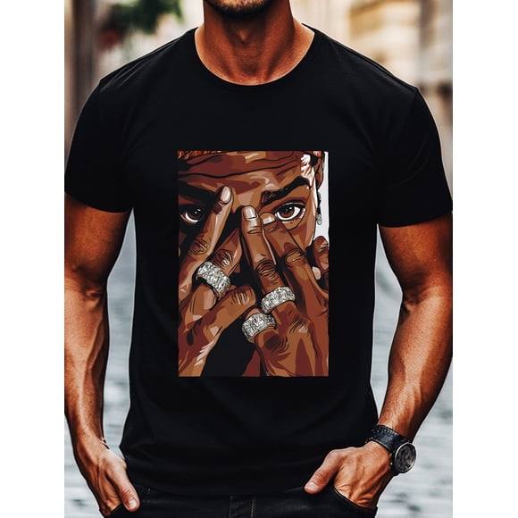 Jeune Homme, T-Shirt pour Hommes, Tee-Shirt Décontracté en Coton à Col Rond, Lavable en Machine, Mode Urbaine d'Été pour Adultes, Mode Urbaine