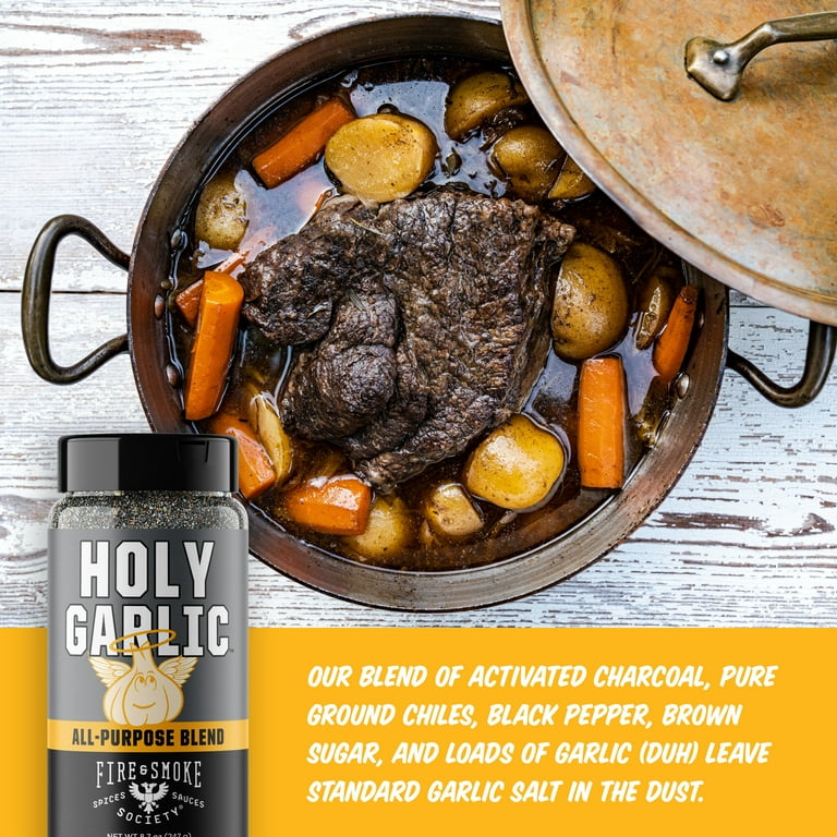 Fire & Smoke Society Holy Garlic All Purpose Seasoning, 8.7 oz Mixed Spices & Seasonings