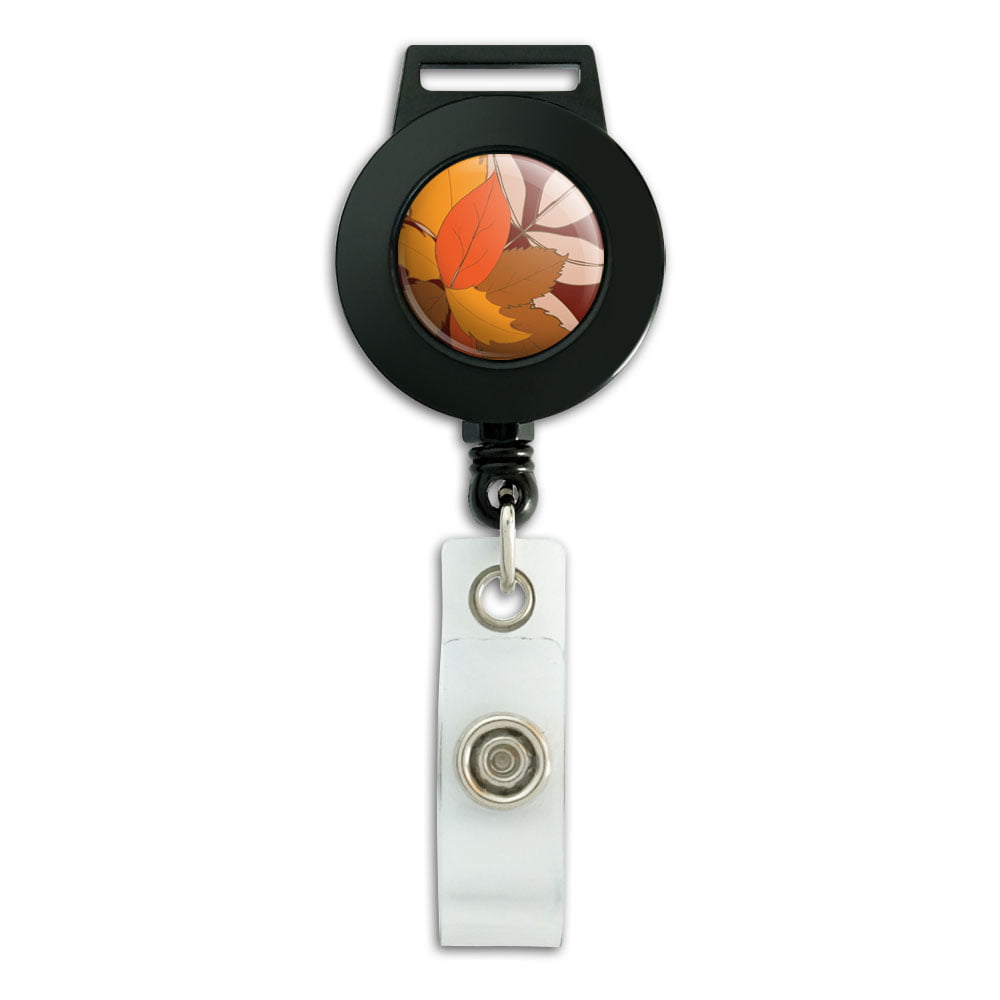 Autumn Leaves Badge Reel Retractable for ID or Key Card