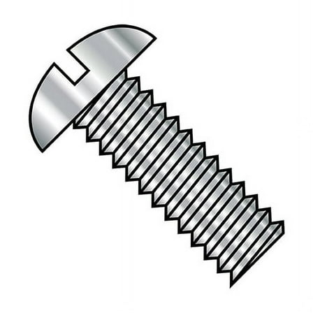 #10-24 x 2-1/2 in Slotted Round Machine Screw, Plain Steel, 1000 PK