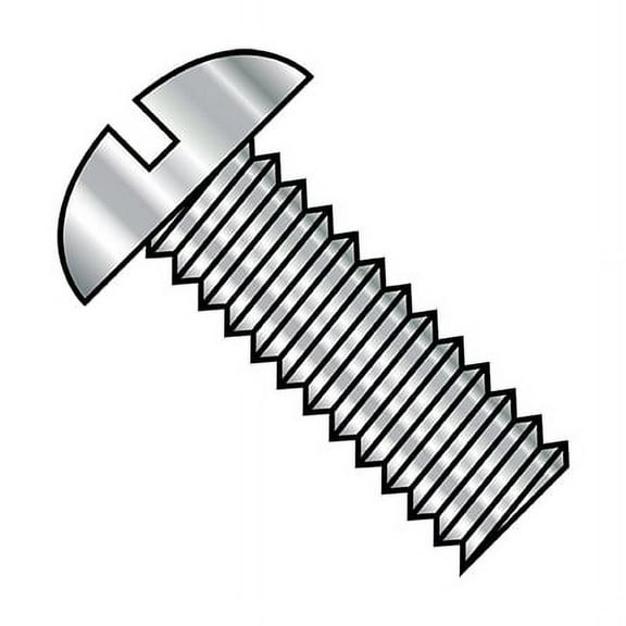 1/4"-20 x 3/8 in Slotted Round Machine Screw, Plain Steel, 1000 PK