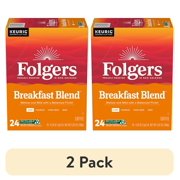 (2 pack) Folgers Breakfast Blend, Mild Roast Coffee, Keurig K Cup Pods, 24 Count Box