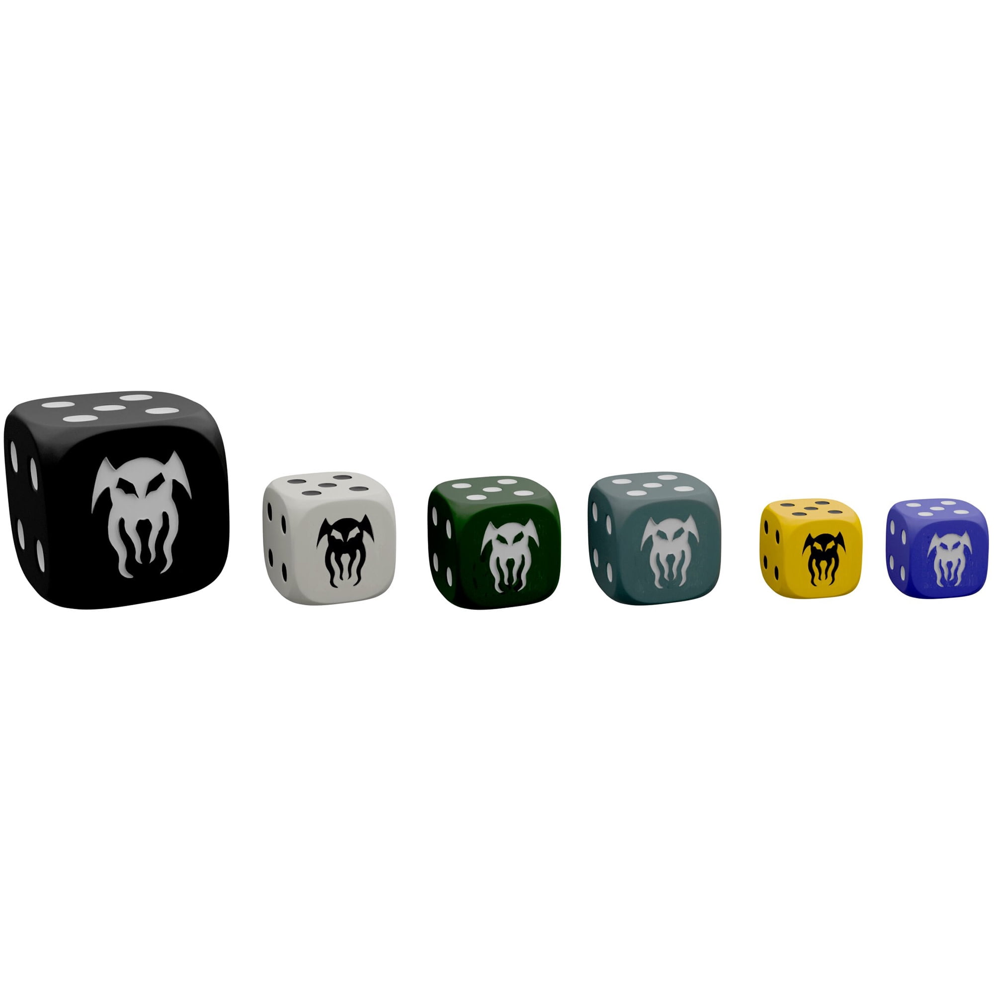 Cohors Cthulhu: Tactics - Dice Pack - 38 Piece d6 RPG Die Set, Multicolor, Magic-Threat-Fear-Combat, Cthulhu Head Symbol, Dice Bag, Game Accessory