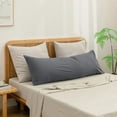 thumbnail image 4 of BESTOUCH 100% Washed Cotton Full Body Pillowcase Linen Feel Soft Comfortable Breathable 2 Set Pillow Case with Envelope Closure Solid Quiet Shade Grey 20x54 Inches, 4 of 5