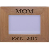 Mom EST 2017 - 4x6 Inch Wood Picture Frame - Great Gift for Mothers's Day, Birthday or Christmas Gift for Mom Grandma Wife Grandmother