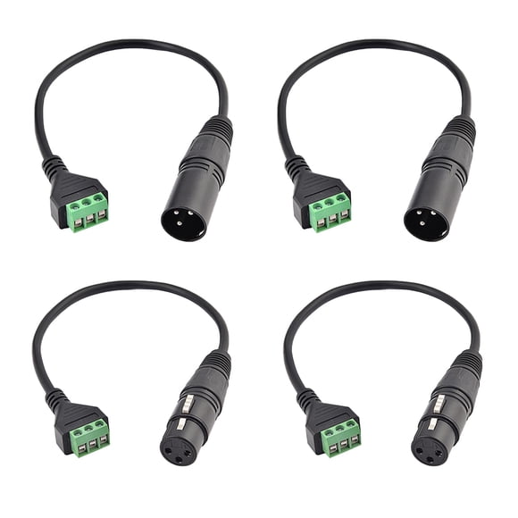 Conector XLR macho y hembra a cable de terminal de tornillo de 3 pines