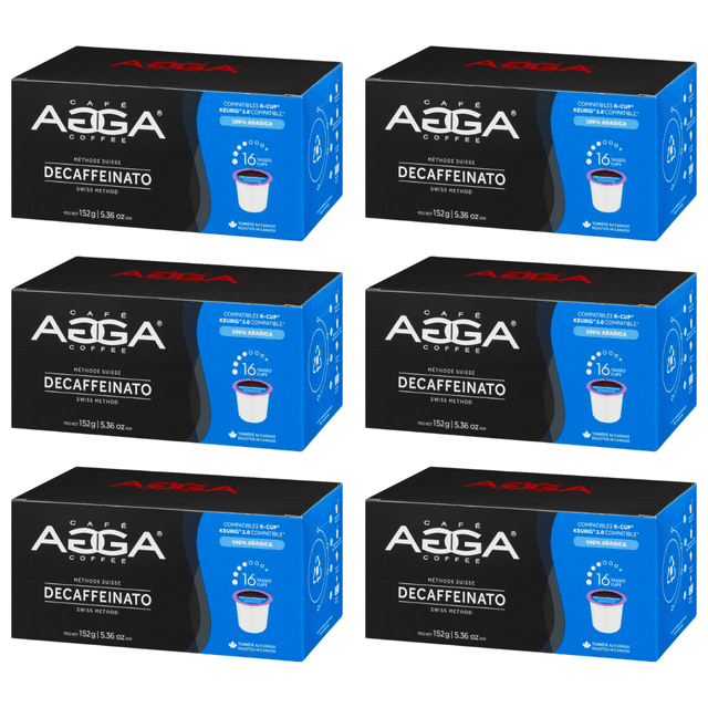 CAFÉ AGGA - Décaféiné 96 Capsules K-Cup® / Keurig®