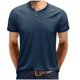 thumbnail image 1 of Moda hombre casual manga corta botón patchwork tops sudaderas blusa Pompotops oipoqjl7099, 1 of 5