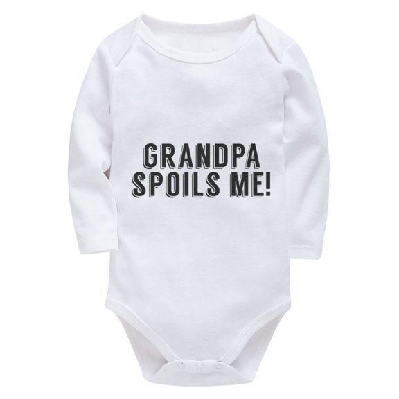 Grandpa Spoils Me Newborn Hospital Outfit Girl Long Sleeve Neutral Baby Outfits White Newborn Boys Clothes 0-3 Months
