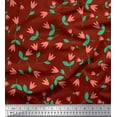 thumbnail image 1 of Soimoi Crepe Silk Fabric Leaves & Tulip Flower Clip Art Fabric Prints By Yard 42 Inch Wide, 1 of 1