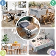 thumbnail image 2 of Blue Boho Abstract and Plant Pattern Rectangle Tablecloth 60"x102",Waterproof Polyester Rectangle Table Cloth, Wipeable Spillproof Polyester Tablecloth for Dining, Camping, Indoor and Outdoor, 2 of 6