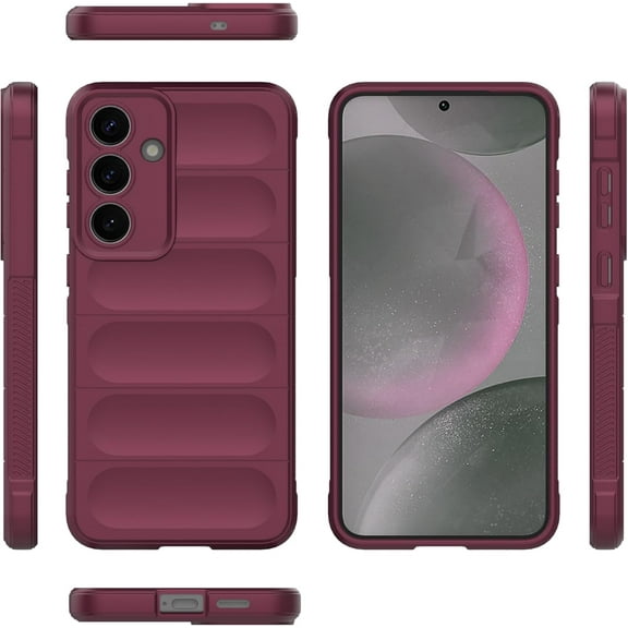 REQO Case Cover Compatible With Samsung Galaxy S25 Plus 5G Phone Case Silicone Case Slim Case Full Body Protection Shock Resistant Scratch Resistant Soft Inner Fiber Flocking Case