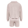 thumbnail image 4 of ibiyuan Outfits For Women 2 Piece Sets Women's Summer Casual Suit Solid Color Lace Trim Shorts with Long Sleeve Top Matching Set, 4 of 4