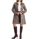 thumbnail image 2 of CHAQUETA LARGA DE CUERO SINTÉTICO INSPIRE CHIC PARA MUJERES, CON SOLAPA, AJUSTE DELGADO, MANGA LARGA, CON CREMALLERA, TAMAÑO S, COLOR MARRÓN GRIS, 2 of 6