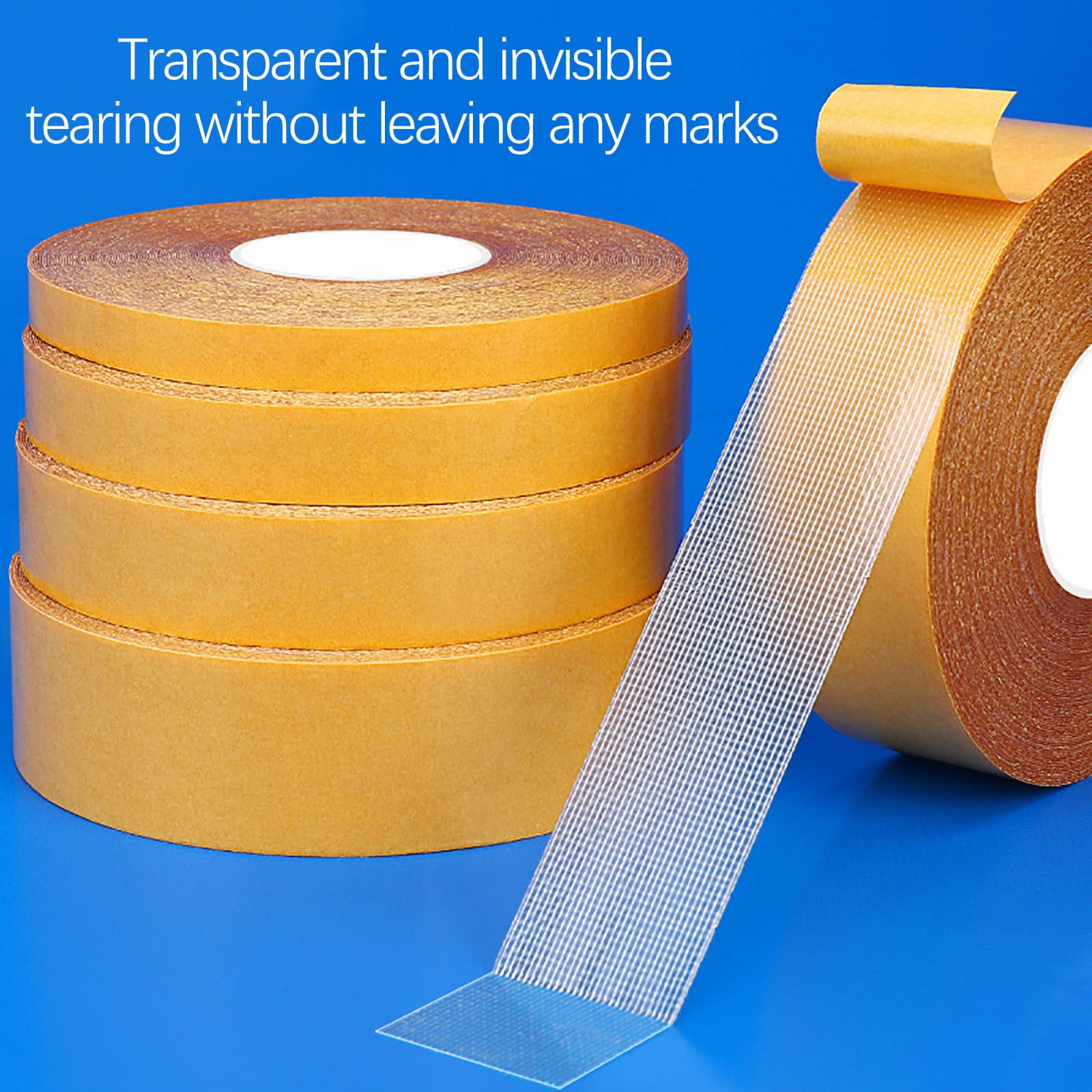 High-Viscosity Cloth Base Tape, Transparent Double-Sided Carpet Adhesive, Strong Grip Mesh Reinforced Tape for Flooring Installation Use