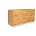 thumbnail image 5 of Noe Malia 68 Inch Dresser, 6 Drawers, Nickel Handles, Natural Solid Wood, 5 of 6