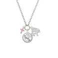 thumbnail image 2 of Delight Jewelry Silvertone Small Pink Crystal Cross Let Things Go Fall Zoey Charm Necklace, 28", 2 of 4