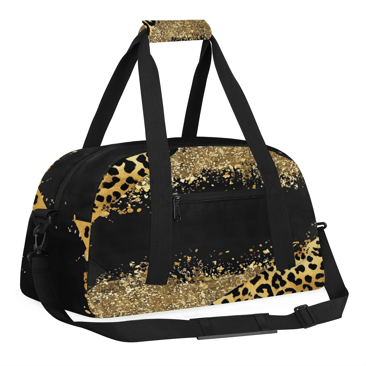 Herdesigns Leopard Cheetah Sports Duffle Bag for Women & Men, Gym Bag Dance Bag Overnight Bag Carry On Weekender Travel Bag