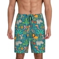 thumbnail image 2 of Picia Jungle Animals Pajama Shorts for Men, Men's Pajama Bottoms, Sleepwear,Short Pajama Pants-4X-Large, 2 of 9