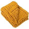 thumbnail image 4 of Northlight Cable Knit Plush Textured Throw Blanket - 50 x 60 - Mustard Yellow, 4 of 7
