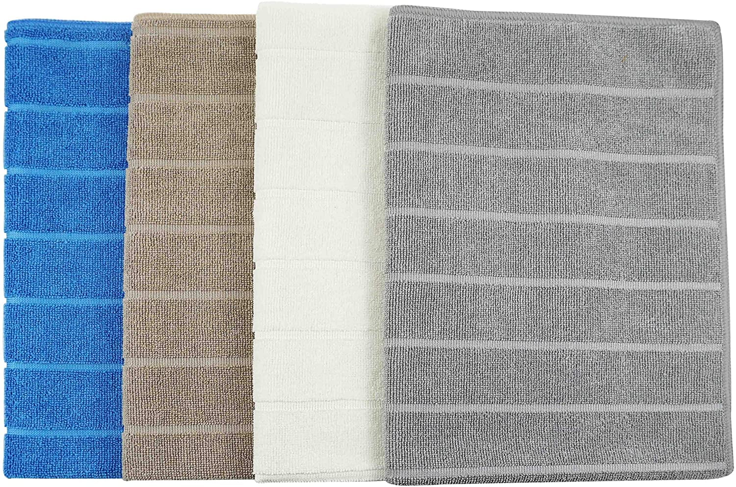Stripe Designed 28 x 20 Inch Extra Large and Thick Dish Towels Gryeer Microfiber Kitchen Towels Super Absorbent Gray 8 Pack 