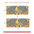 thumbnail image 6 of Gnomes Plaid Yoga Towel for Hot Yoga Non Slip, Yellow Sunflower Farmhouse Bee Black Check Yoga Mat Towel Absorbent Yoga Sweat Towels Microfiber Hot Yoga Blanket for Bikram Pilates 26"x74", 6 of 7