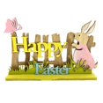 thumbnail image 1 of Adornos de madera para escritorio de Pascua, conejitos de Pascua de madera, para dormitorio y sala de estar., 1 of 8