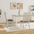 thumbnail image 4 of Costway Set of 2 Dining Chairs with Solid Wood Legs & Padded Seat Kitchen Side Chair White & Grey, 4 of 8