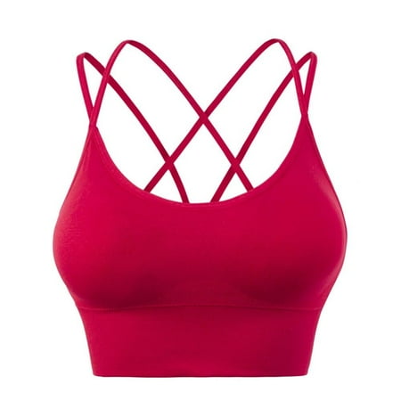 

Xinhuaya Women s Cross-Back Yoga Bra Sports Top Sexy V Collar Runing Vest Crop Push up Brassiere Underwear Sport Bras
