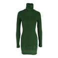 thumbnail image 5 of Swuxness Women Long Sleeves Bodycon Dresses, Women Casual Mini Dresses, Women's Winter Turtleneck Elegant Bodycon Fitted Waist Defining Short Dress Green, M, 5 of 5
