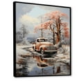 thumbnail image 2 of Designart "Frozen Wilderness Coral Pickup Truck" Pickup Truck Floater Framed Canvas Wall Art, 2 of 7